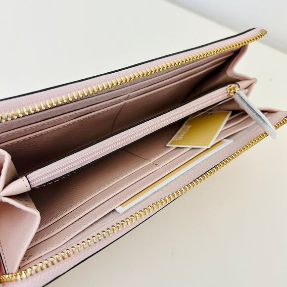 Michael Kors Jet Set Travel Large Logo Quarter-Zip Wallet Powder Blush - Picture 4 of 5